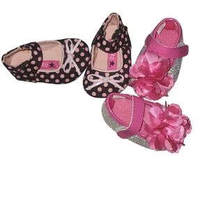 Baby Girl Shoes Floral Polk-a-dot 3-6m